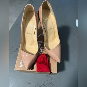 Christian Louboutin Corneille 100 Patent Nude Size 39 extra heel tips never used